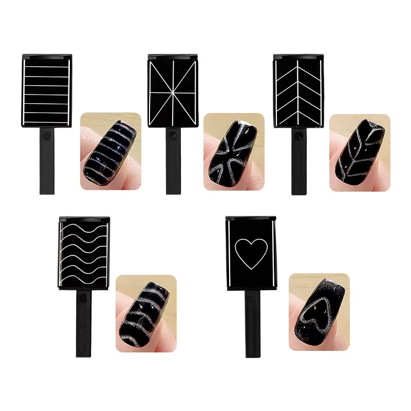 KANIU Magnetische Nagelplatten, 5 Stück, Quadratisch, Multi-Muster - Bild 3