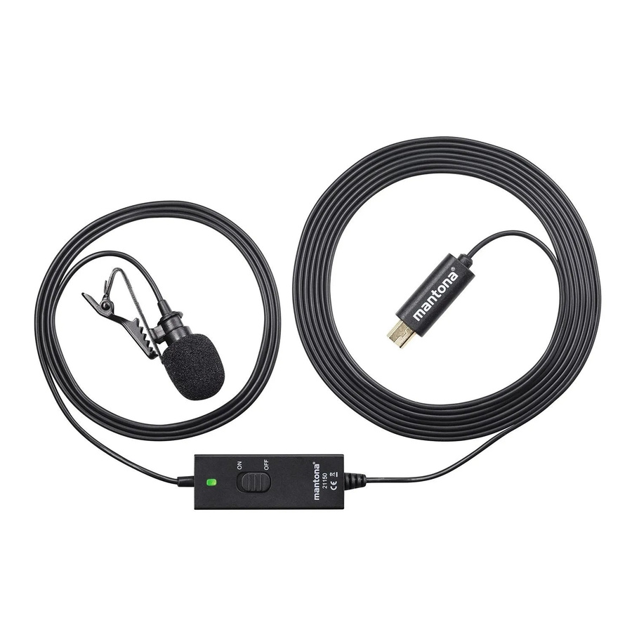 Mantona Lavalier Kondensator Mikrofon in Schwarz mit 2,8m Micro-USB-Kabel für GoPro Hero 3 und Hero 4 - Bild 2
