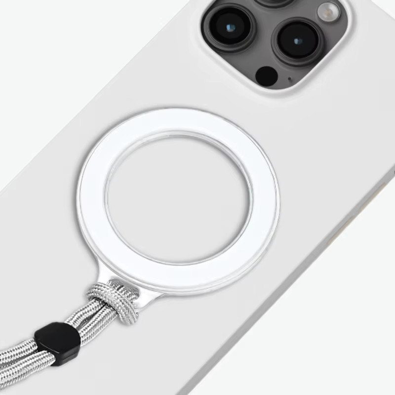 WSSHE Handy-Magnetring-Lanyard in Grau mit verstellbarer Handgelenksschlaufe als Anti-Fall-Zubehör für dein iPhone 16 17 - Bild 2