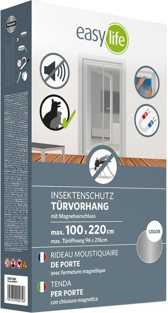 Easy Life Insektenschutz Magnet-Türvorhang Premium Weiß B: 100 cm, H: 220 cm - Bild 1