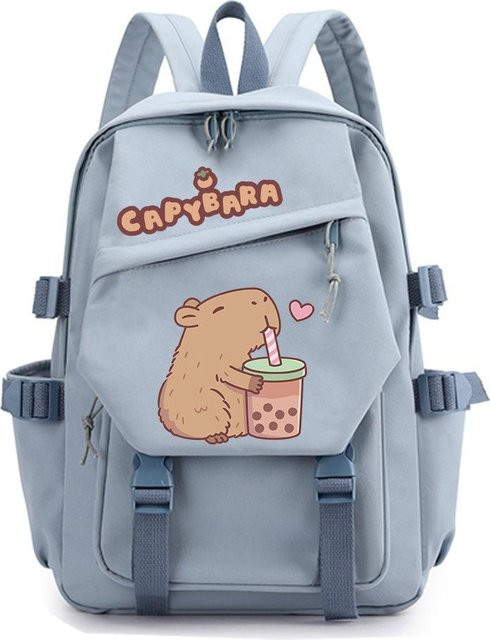3-teiliges Schulrucksack-Set in Blau aus Oxford-Stoff mit großem Fassungsvermögen inklusive Federmäppchen und Schultergurt - Bild 1