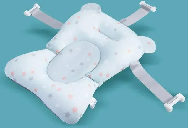 Rutschfeste Babybadewannenmatte von Big Tree Home Furnishings in Weiß, faltbare Liegestütze und Komfortkissen für die sichere Pflege deines Babys - Bild 1
