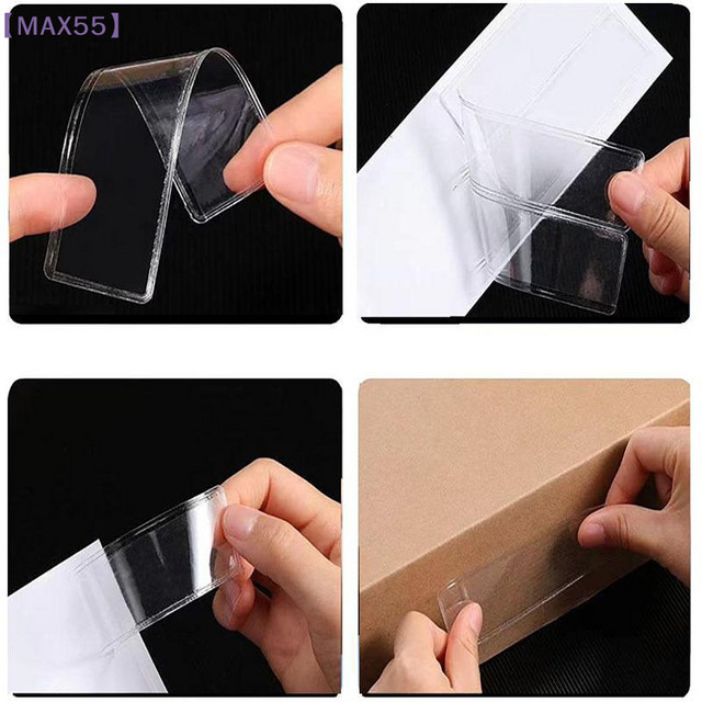 MAX-55 10 Stück transparente selbstklebende PVC-Etikettentaschen zur Organisation und Klassifizierung von Gegenständen - Bild 1