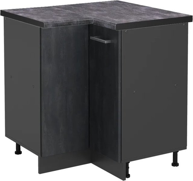 Vicco Eckunterschrank R-Line in Schwarz Beton und Anthrazit matt - Bild 1