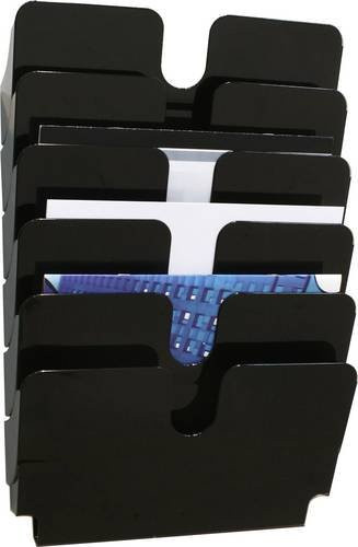 Durable Prospekthalter Flexiplus 6 Fächer DIN A4 Quer, Schwarz und Transparent - Bild 1