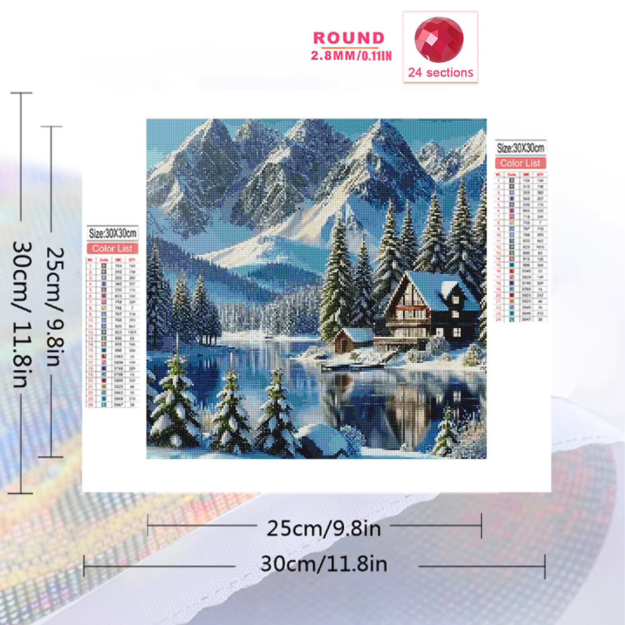 Momoart Diamant Stickerei DIY Mosaik Set mit Berglandschaft und Fluss in Mehrfarbig für Erwachsene und Anfänger - Bild 2
