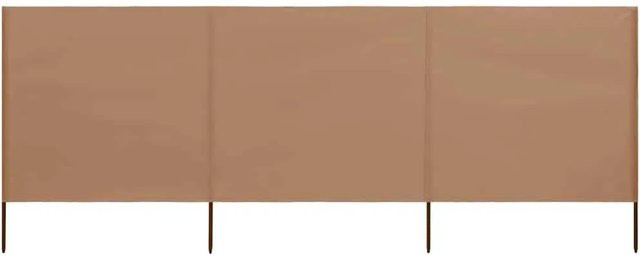 vidaXL 3-teiliges Windschutzgewebe aus Polyester in Taupe, Breite: 400 cm, Höhe: 80 cm - Bild 1