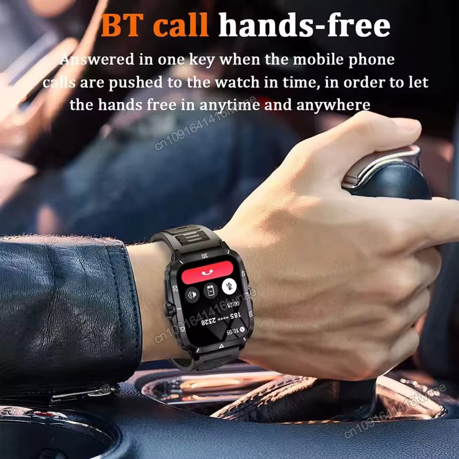 Ola Esporte Militärische Smartwatch für Herren in Schwarz mit GPS, 3ATM Wasserdichtigkeit und Gesundheitsüberwachung - Bild 2
