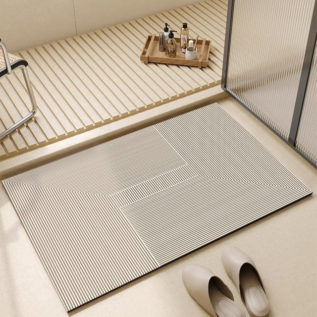 Rutschfeste Badezimmerbodenmatte aus Kieselgur, weiche WC-Fußmatte für das Badezimmer, B/B: 40 x 60 cm - Bild 1