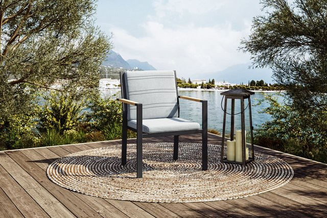OUTFLEXX Sessel in Grau mit Aluminiumgestell und UV-beständigen Polstern - Bild 1