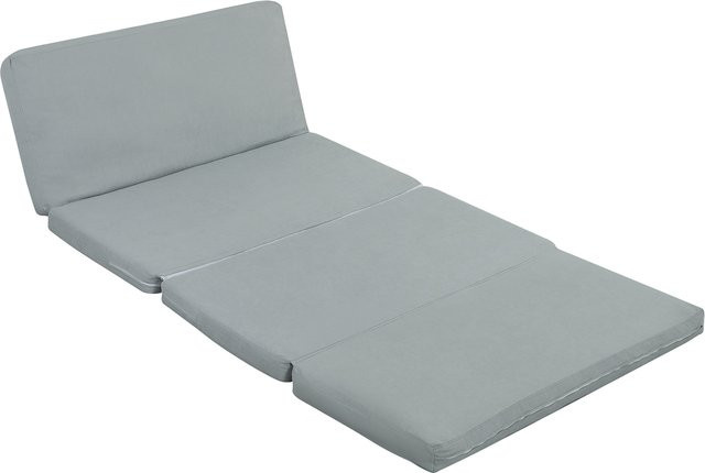 HOMCOM Lazy Sofa Schlafsessel klappbar mit verstellbarer Rückenlehne in Leinenoptik, Hellgrau, B/T/H: 137,5 x 85,5 x 74 cm - Bild 1
