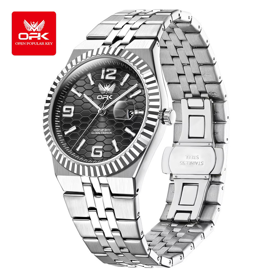 OPK Armbanduhr, Digitaluhr, Quarz, Edelstahl, Schwarz, Herren - Bild 2