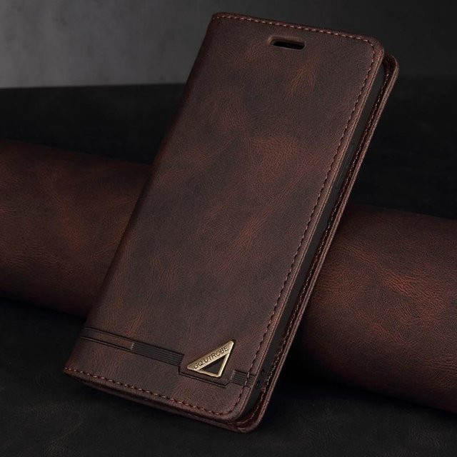 Sony Xperia XZ2 Lederhülle Brieftasche mit Anti-Diebstahl-Funktion in Kaffeebraun - Bild 1