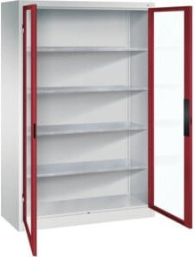 C+P Werkzeugschrank Acurado 7035/3003 mit Türen und Schloss, Grau/Rot/Weiß, B/T/H: 195 x 120 x 50 cm - Bild 1