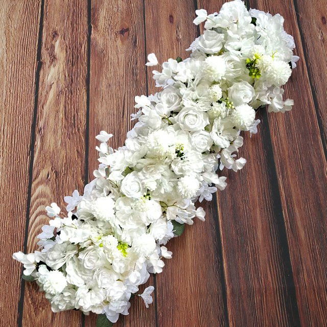 ChangYiMei Künstliches Blumenarrangement in Weiß für Hochzeiten und Tischdekoration - Bild 1