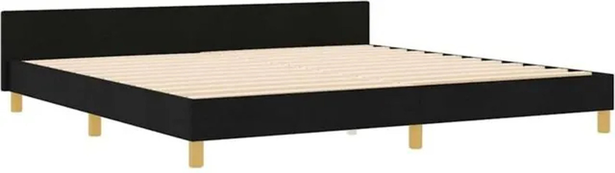 Modernes Polsterbett mit Kopfteil von vidaXL in Schwarz, Stoff, B/T: 200 x 200 cm - Bild 1