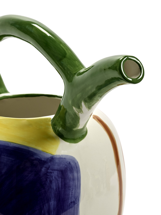 Serax Santiago De Borja Sapotes Vase aus Steinzeug in Mehrfarbig mit organischen Silhouetten - Bild 2