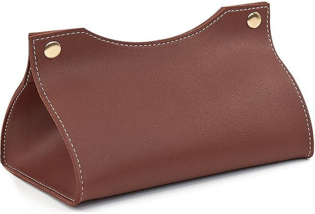 Faltbare Taschentuchbox aus wasserdichtem PU-Leder in Braun für Schreibtisch und Büro, Serviettenhalter und Aufbewahrungsorganisator, B/T/H: 20 x 12 x 20 cm - Bild 1