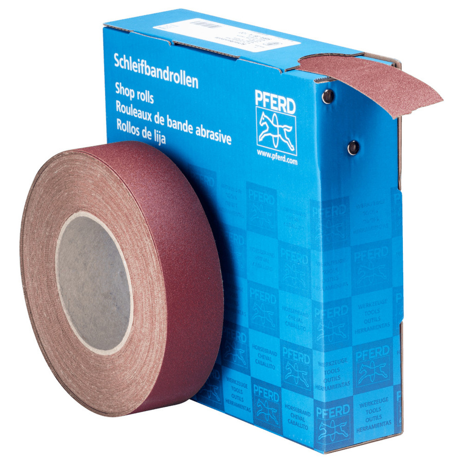 PFERD Korund Schleifbandrolle SBR für universelle Anwendung, Körnung 120, Farbe Braun, B: 3,8 cm, L: 25 m - Bild 2