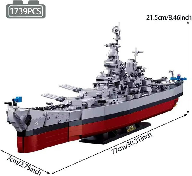 USS Missouri Schlachtschiff, Bausteine, 1.739 Teile, ab 14 Jahren - Bild 1