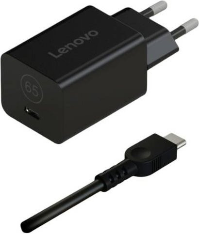 Lenovo GaN Nano USB-C Notebook-Netzteil 65W Schnellladegerät Schwarz - Bild 1