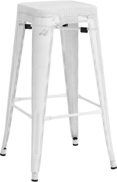 DELUKE Barhocker SEOUL Weiß Metall Barstuhl im Industriedesign ohne Lehne - Bild 1