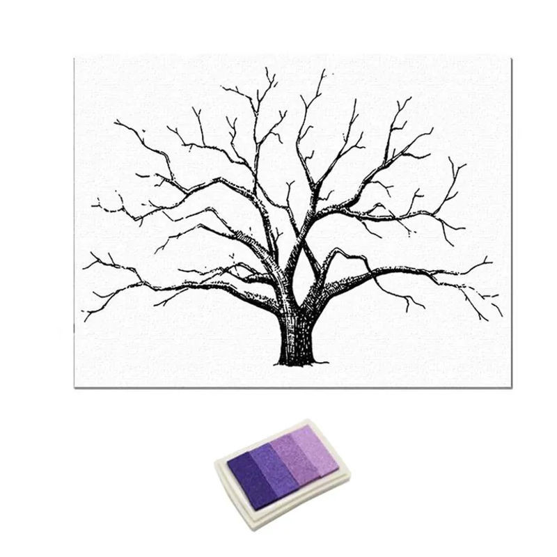 Dream Wedding Fingerabdruck Baum Hochzeitsgästebuch in Grün und Weiß, B/H: 30 x 40 cm - Bild 1