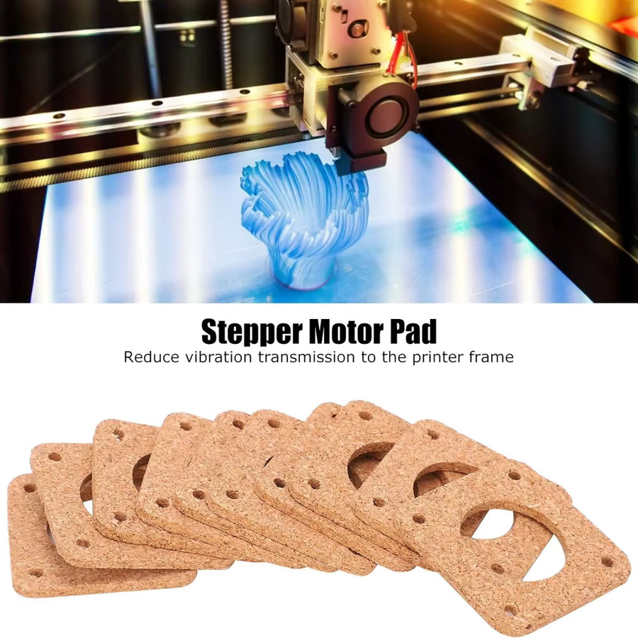 10 Stück Funssor Kork-Vibrationsdämpfer für Nema 17 Schrittmotoren, Dämpfungspads für 3D-Drucker, Farbe: Braun - Bild 2
