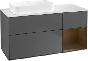 V&B Waschtischunterschrank Finion mit Wandbeleuchtung, Anthrazit matt, B/T: 120 x 60 cm - Bild 1