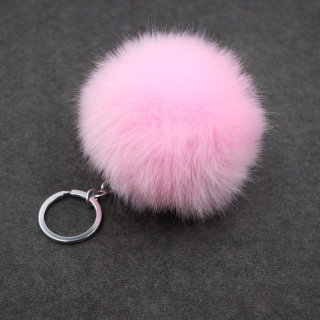 Linyi toy Schlüsselanhänger, Kunstkaninchenfell, rosa, Damen - Bild 1