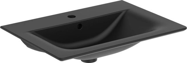 Ideal Standard Möbelwaschtisch Connect Air Schwarz Matt mit 1 Hahnloch und Überlauf Breite: 64 cm