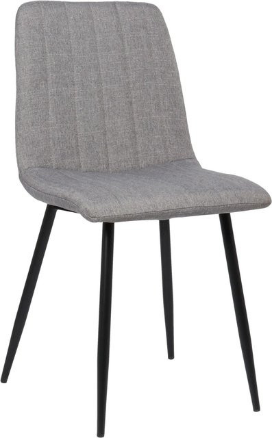 DELUKE Esszimmerstuhl LENZ aus Stoff und Metall in Grau, B/T/H: 88 x 45 x 53 cm - Bild 1
