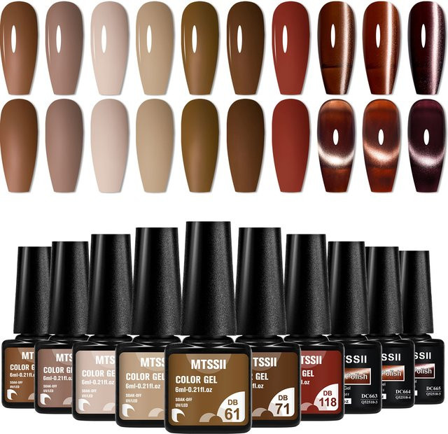 Mtssii Nagelgel-Set, Kaffeefarben, Glänzend, Damen - Bild 1