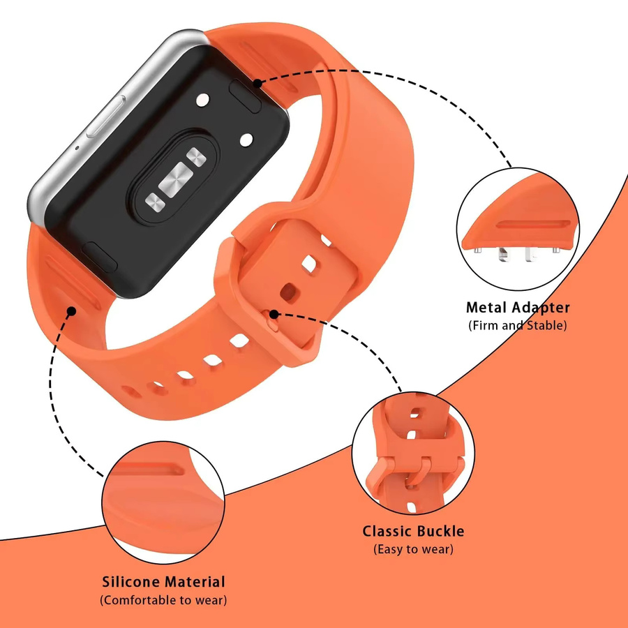 Samsung Uhrenarmband Silikon, Schwarz, Samsung Galaxy Fit 3 - Bild 2