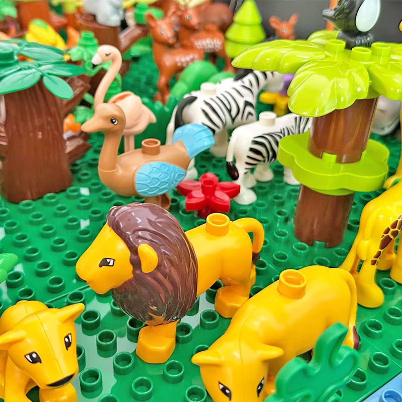 KAZHAN Pädagogische Große Bausteine, Tier-Miniaturszenen-Set - Bild 2