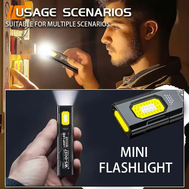 Heinast Mini-LED-Taschenlampe in Schwarz mit USB-Ladefunktion, Magnet und Stiftclip für Notfall, Arbeit und Camping - Bild 2