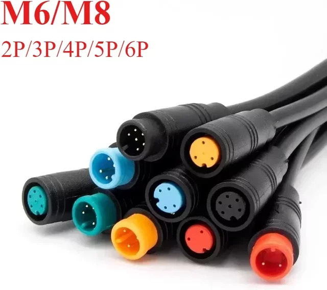 Julet Wasserdichter Elektro-Ebike-Steckverbinder 6mm Stecker-Buchse für Kabel und Signalsensoren M6 M8 2/3/4/5/6-polig - Bild 1
