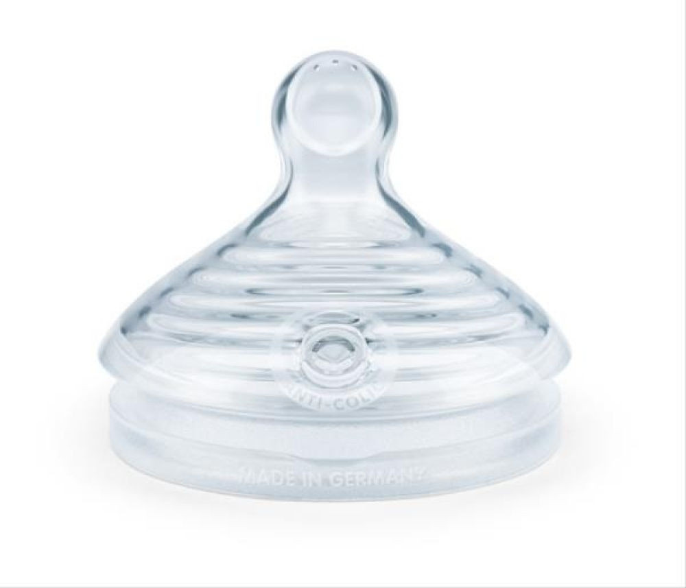 NUK Nature Sense Trinksauger aus Silikon mit Anti-Colic-Ventil, Größe 1, Transparent - Bild 1