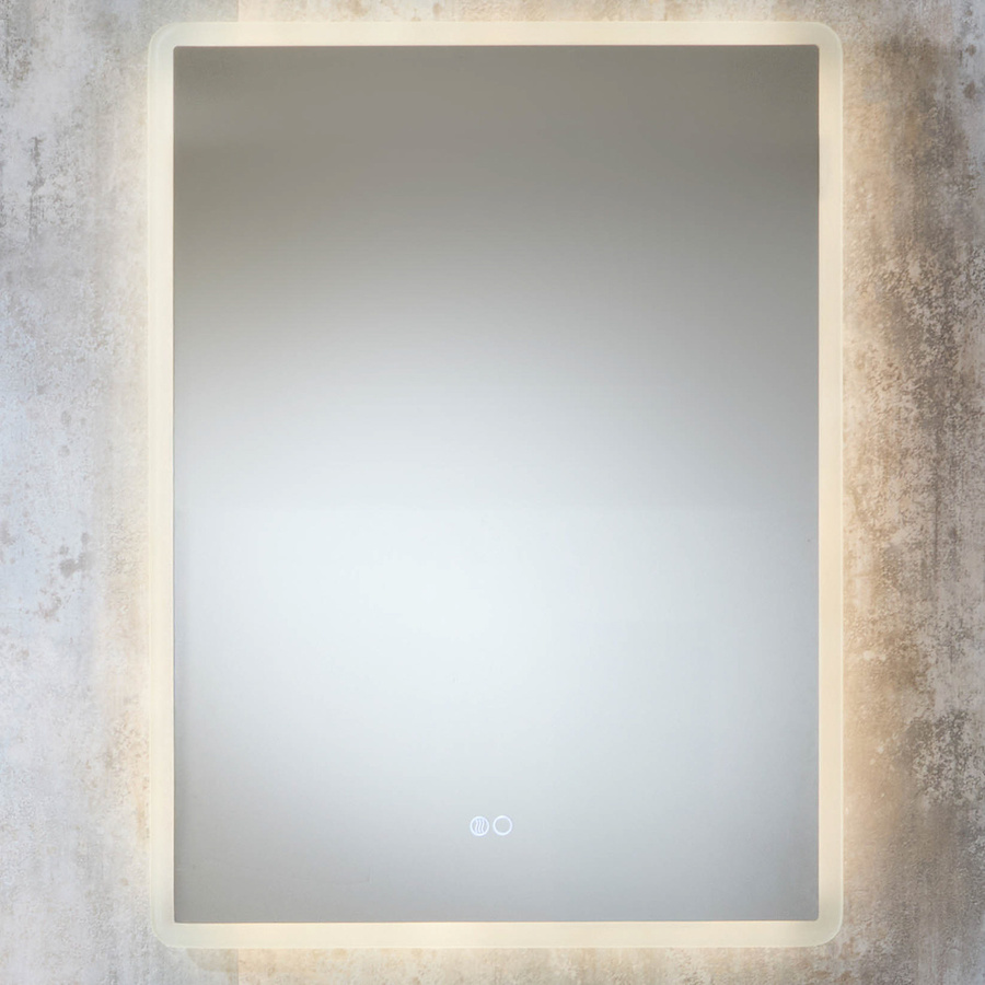 Moderner Wandspiegel Dawson von Hudson Reed mit LED-Beleuchtung und Touch-Schalter, Weiß, B: 60 cm, H: 80 cm - Bild 1