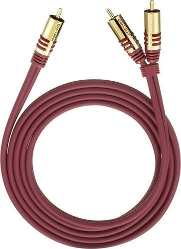 Oehlbach Cinch Audio Y-Kabel RCA 2 auf 1, Länge: 5,00 m, Farbe: Purpurrot - Bild 1