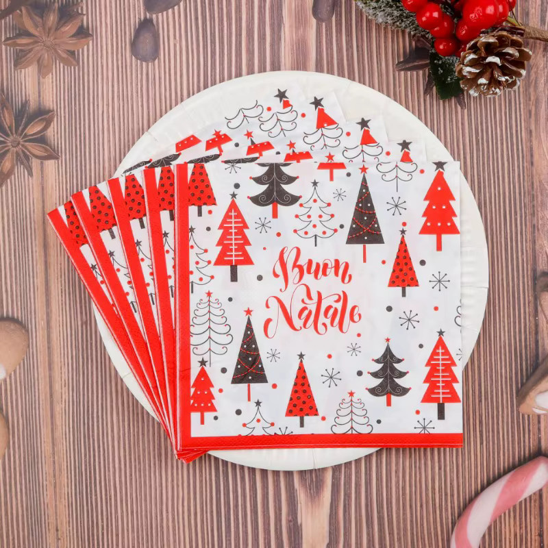 GUANYAO 20er Set Weihnachtsservietten mit Cartoon-Motiv, 2-lagig, Mehrfarbig, Breite: 33 cm - Bild 2