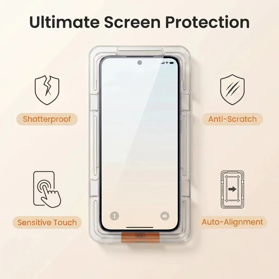 2er-Pack staubfreies gehärtetes Glas Displayschutzfolie für Vivo X300 Ultra, X300 Pro, X300, X300S und X200 Pro Mini FE, transparent, inklusive Installationswerkzeug - Bild 2