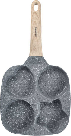 Klausberg 4-in-1 Marmorpfanne für Pfannkuchen, Eier und Krapfen, Grau, Durchmesser: 18 cm