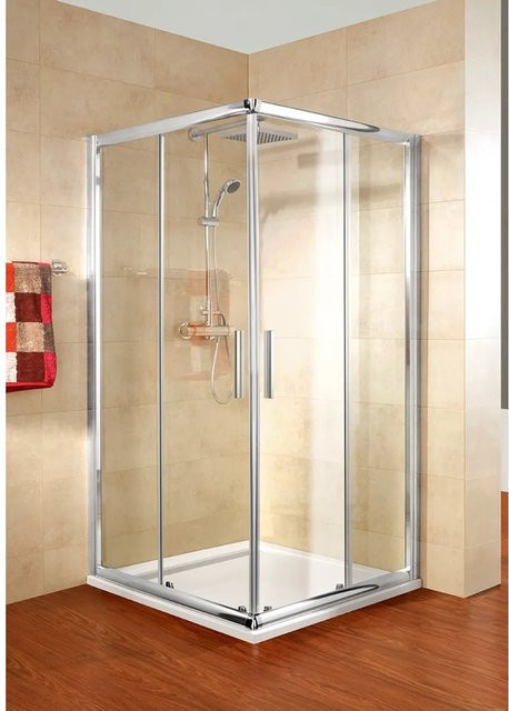 Schulte Duschkabine Eckeinstieg Kristall/Trend aus Echtglas in klar hell, B/T/H: 90 x 100 x 185 cm - Bild 1