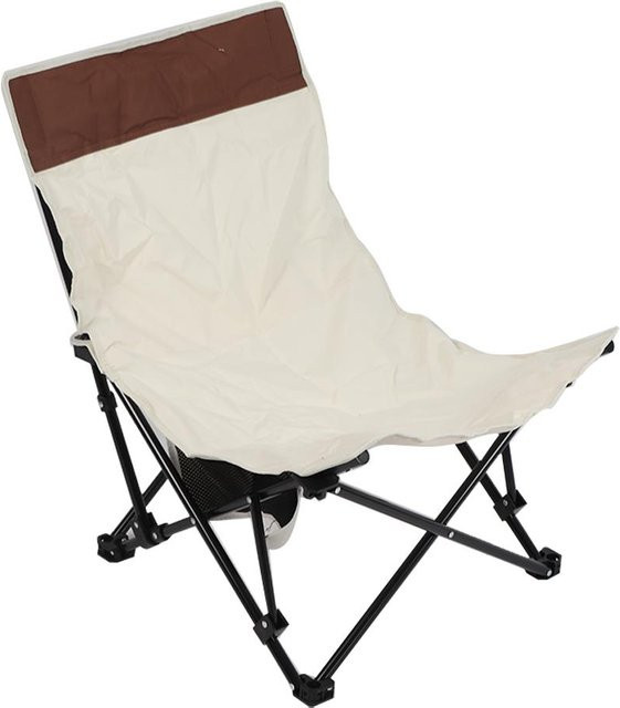 TOMTOP JMS Strandstuhl beige mit verstellbarer Kopfstütze und Metallgestell als tragbare Liege zum Falten - Bild 1