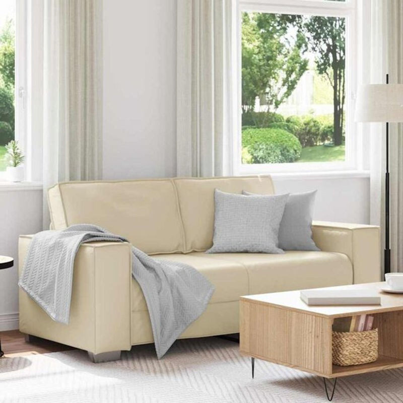 Modernes 2-Sitzer Sofa aus Kunstleder in Beige von vidaxl - Bild 1