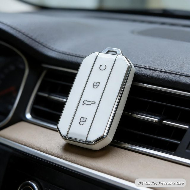 Schlüsselanhängerhülle für Chery Jaecoo J7 J5 in Creme/Beige - Bild 1