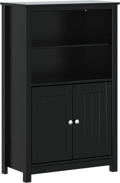 vidaXL Badschrank BERG aus Massivholz Kiefer in Schwarz, Wandmontage, B/T/H: 69,5 x 34 x 110 cm - Bild 1