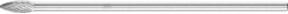 PFERD Hartmetall Frässtift Flamme B kreuzverzahnt universal mittel silber B: 08 mm, Länge: 20 mm, Schaft-Ø: 6 mm, Schaft-Länge: 150 mm - Bild 1