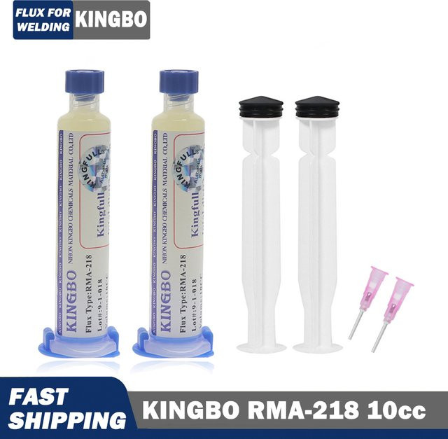 Kingbo RMA 218 Original Flussmittel für Reballing und Schablonen, transparent, 10 cc - Bild 1